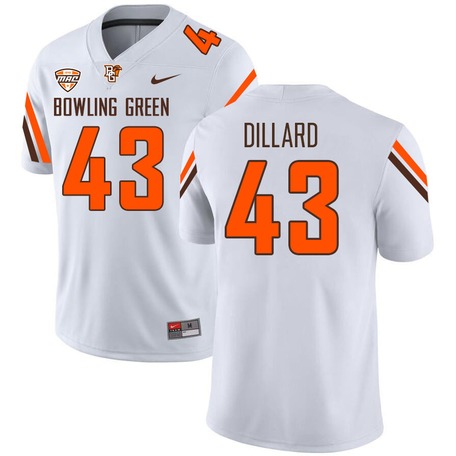 Men #43 Martreece Dillard Bowling Green Falcons College Football Jerseys Stitched-White